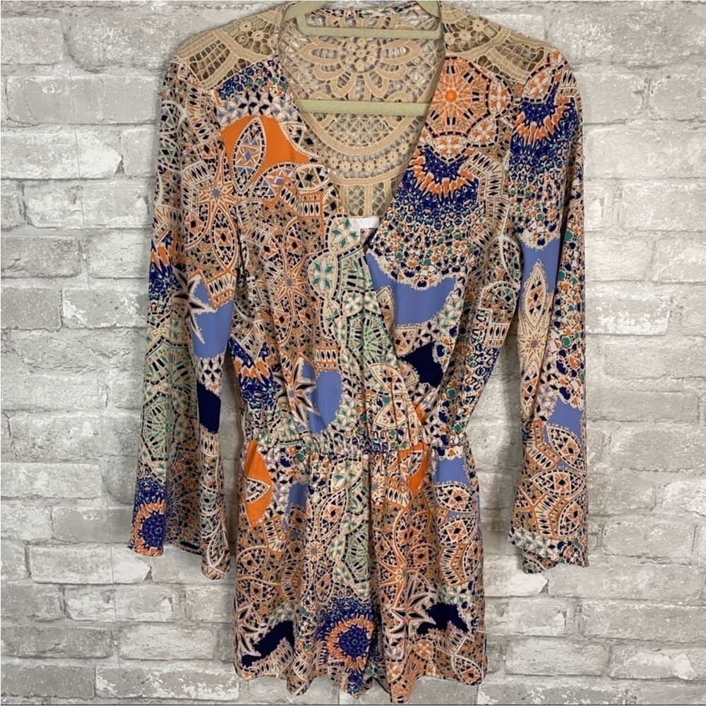 DR2 Crochet Back Bohemian Romper